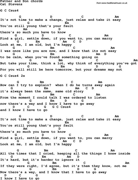 i have to go away lyrics|who wrote father and son.